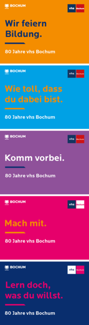 Postkartenmotive zu 80 Jahre vhs Bochum